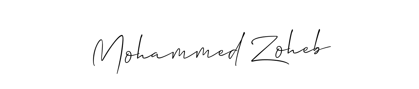 Allison_Script is a professional signature style that is perfect for those who want to add a touch of class to their signature. It is also a great choice for those who want to make their signature more unique. Get Mohammed Zoheb name to fancy signature for free. Mohammed Zoheb signature style 2 images and pictures png