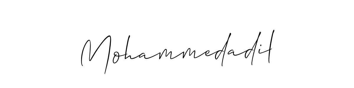 How to make Mohammedadil signature? Allison_Script is a professional autograph style. Create handwritten signature for Mohammedadil name. Mohammedadil signature style 2 images and pictures png