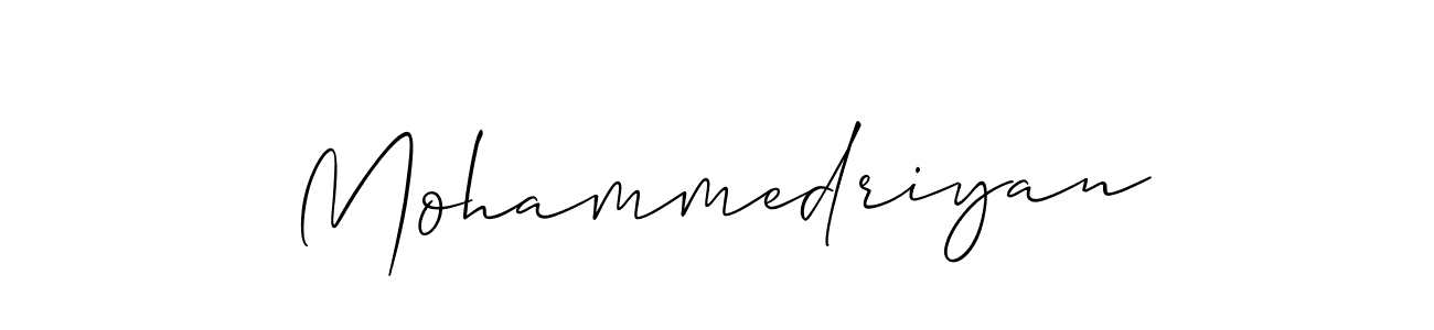 Create a beautiful signature design for name Mohammedriyan. With this signature (Allison_Script) fonts, you can make a handwritten signature for free. Mohammedriyan signature style 2 images and pictures png
