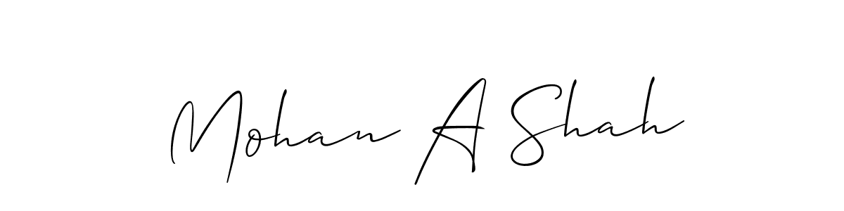 You should practise on your own different ways (Allison_Script) to write your name (Mohan A Shah) in signature. don't let someone else do it for you. Mohan A Shah signature style 2 images and pictures png
