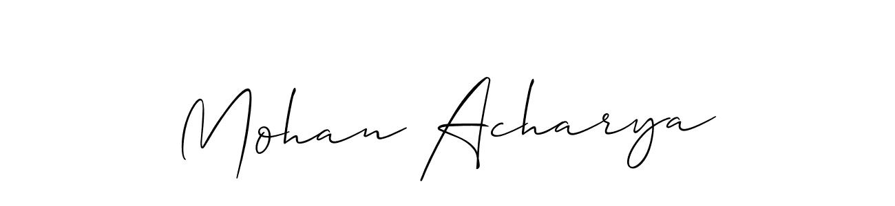 if you are searching for the best signature style for your name Mohan Acharya. so please give up your signature search. here we have designed multiple signature styles  using Allison_Script. Mohan Acharya signature style 2 images and pictures png