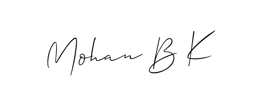 Create a beautiful signature design for name Mohan B K. With this signature (Allison_Script) fonts, you can make a handwritten signature for free. Mohan B K signature style 2 images and pictures png