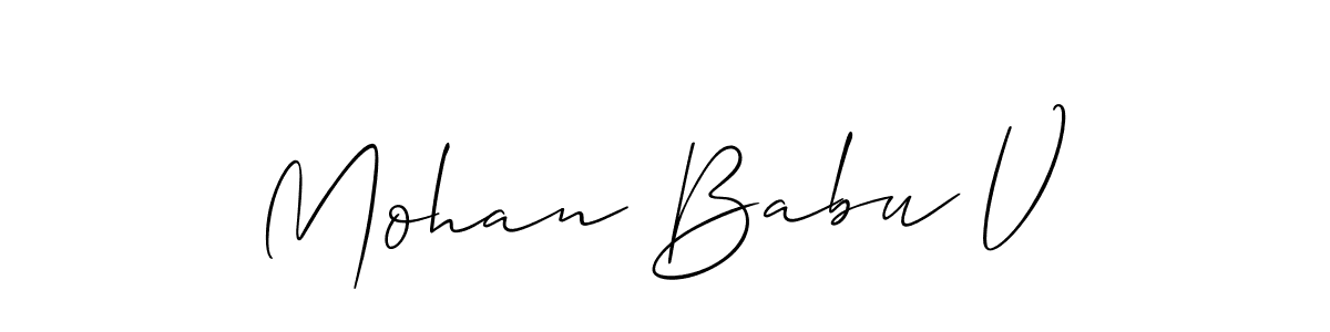 How to make Mohan Babu V signature? Allison_Script is a professional autograph style. Create handwritten signature for Mohan Babu V name. Mohan Babu V signature style 2 images and pictures png