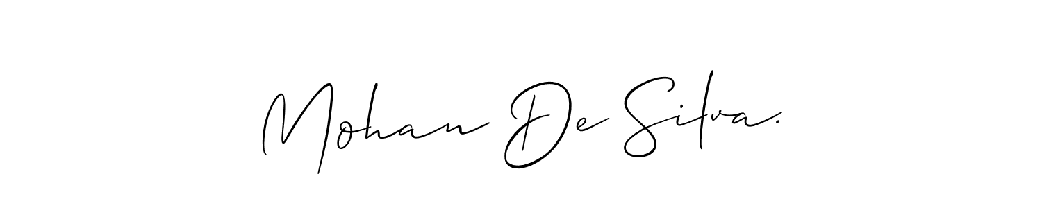 How to make Mohan De Silva. name signature. Use Allison_Script style for creating short signs online. This is the latest handwritten sign. Mohan De Silva. signature style 2 images and pictures png