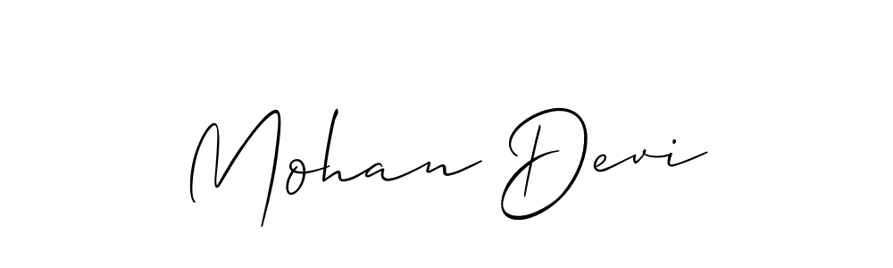 It looks lik you need a new signature style for name Mohan Devi. Design unique handwritten (Allison_Script) signature with our free signature maker in just a few clicks. Mohan Devi signature style 2 images and pictures png