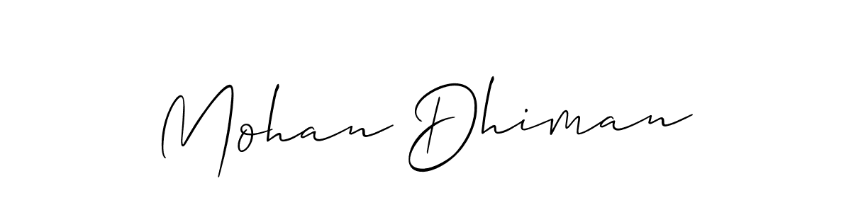 Mohan Dhiman stylish signature style. Best Handwritten Sign (Allison_Script) for my name. Handwritten Signature Collection Ideas for my name Mohan Dhiman. Mohan Dhiman signature style 2 images and pictures png