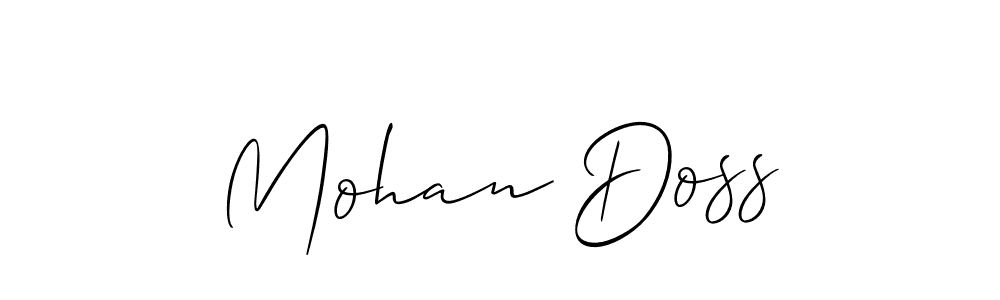 Similarly Allison_Script is the best handwritten signature design. Signature creator online .You can use it as an online autograph creator for name Mohan Doss. Mohan Doss signature style 2 images and pictures png