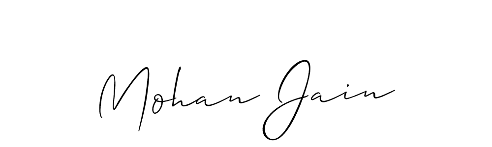 Use a signature maker to create a handwritten signature online. With this signature software, you can design (Allison_Script) your own signature for name Mohan Jain. Mohan Jain signature style 2 images and pictures png