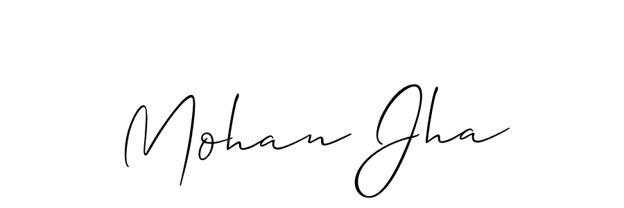 Use a signature maker to create a handwritten signature online. With this signature software, you can design (Allison_Script) your own signature for name Mohan Jha. Mohan Jha signature style 2 images and pictures png