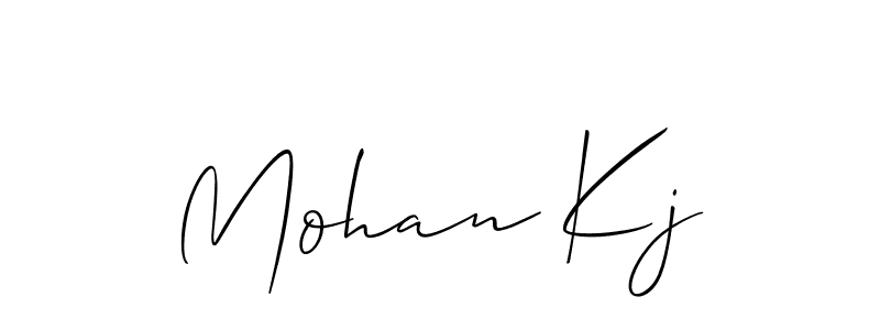Allison_Script is a professional signature style that is perfect for those who want to add a touch of class to their signature. It is also a great choice for those who want to make their signature more unique. Get Mohan Kj name to fancy signature for free. Mohan Kj signature style 2 images and pictures png