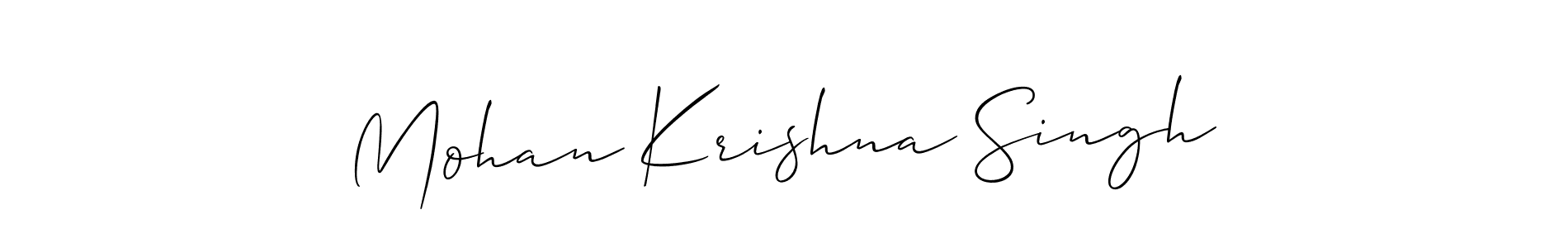 Make a beautiful signature design for name Mohan Krishna Singh. With this signature (Allison_Script) style, you can create a handwritten signature for free. Mohan Krishna Singh signature style 2 images and pictures png
