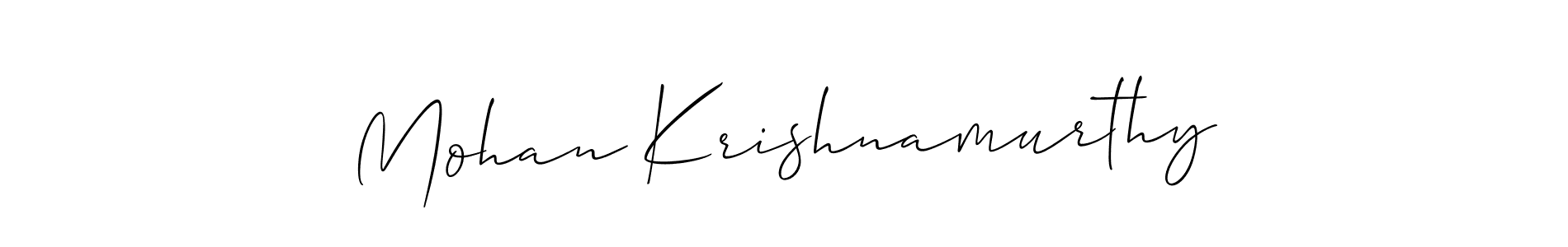 You should practise on your own different ways (Allison_Script) to write your name (Mohan Krishnamurthy) in signature. don't let someone else do it for you. Mohan Krishnamurthy signature style 2 images and pictures png