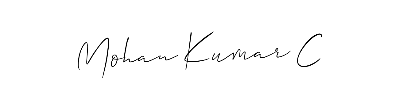 if you are searching for the best signature style for your name Mohan Kumar C. so please give up your signature search. here we have designed multiple signature styles  using Allison_Script. Mohan Kumar C signature style 2 images and pictures png