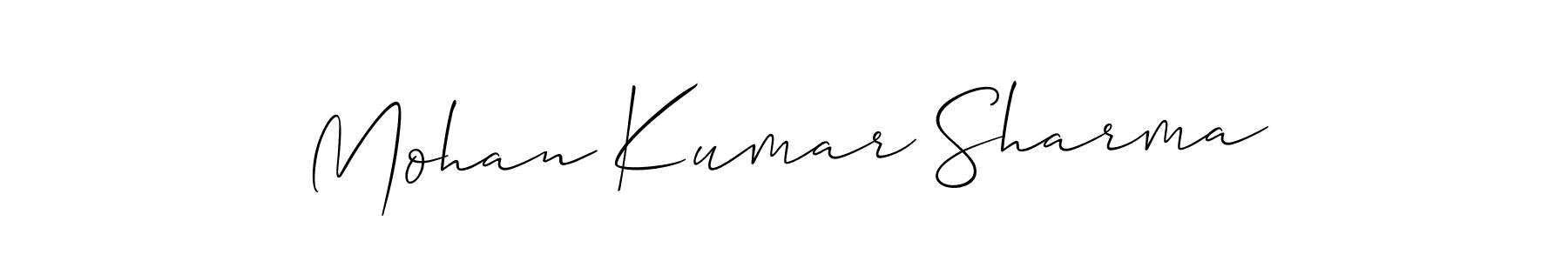 The best way (Allison_Script) to make a short signature is to pick only two or three words in your name. The name Mohan Kumar Sharma include a total of six letters. For converting this name. Mohan Kumar Sharma signature style 2 images and pictures png