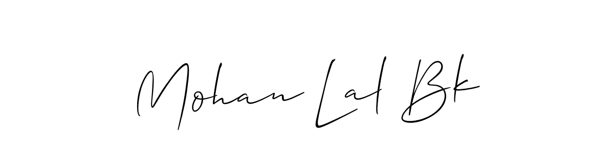 Also we have Mohan Lal Bk name is the best signature style. Create professional handwritten signature collection using Allison_Script autograph style. Mohan Lal Bk signature style 2 images and pictures png