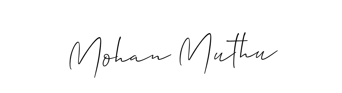 Use a signature maker to create a handwritten signature online. With this signature software, you can design (Allison_Script) your own signature for name Mohan Muthu. Mohan Muthu signature style 2 images and pictures png