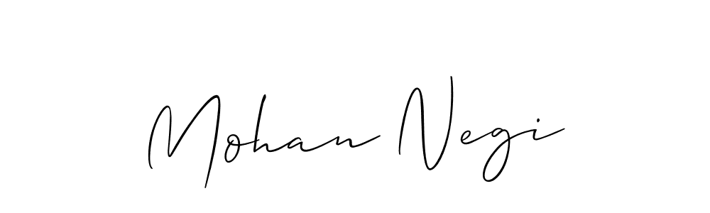 The best way (Allison_Script) to make a short signature is to pick only two or three words in your name. The name Mohan Negi include a total of six letters. For converting this name. Mohan Negi signature style 2 images and pictures png