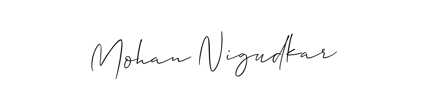 Also You can easily find your signature by using the search form. We will create Mohan Nigudkar name handwritten signature images for you free of cost using Allison_Script sign style. Mohan Nigudkar signature style 2 images and pictures png