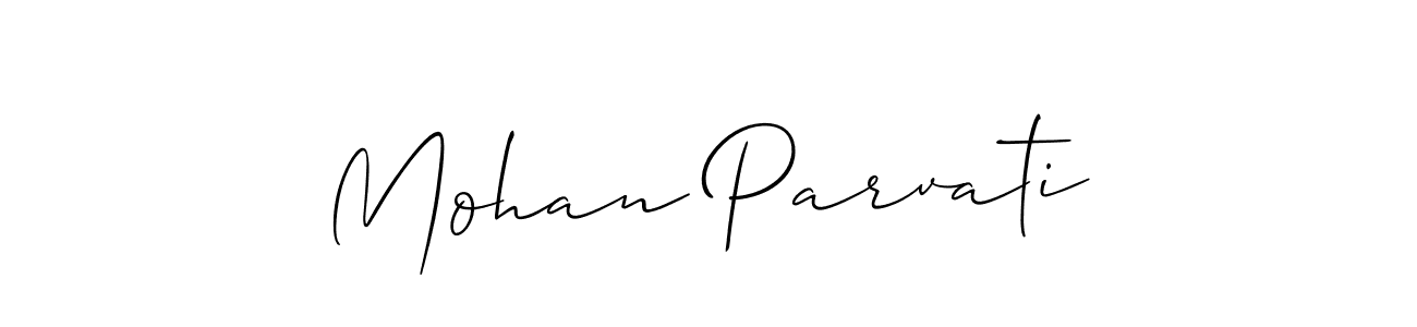 Allison_Script is a professional signature style that is perfect for those who want to add a touch of class to their signature. It is also a great choice for those who want to make their signature more unique. Get Mohan Parvati name to fancy signature for free. Mohan Parvati signature style 2 images and pictures png