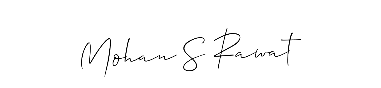 Create a beautiful signature design for name Mohan S Rawat. With this signature (Allison_Script) fonts, you can make a handwritten signature for free. Mohan S Rawat signature style 2 images and pictures png