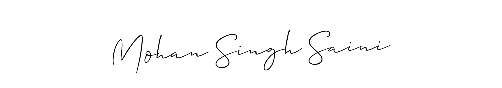 How to make Mohan Singh Saini signature? Allison_Script is a professional autograph style. Create handwritten signature for Mohan Singh Saini name. Mohan Singh Saini signature style 2 images and pictures png