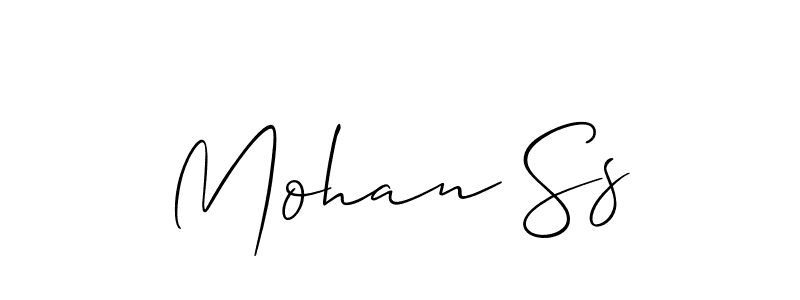 Use a signature maker to create a handwritten signature online. With this signature software, you can design (Allison_Script) your own signature for name Mohan Ss. Mohan Ss signature style 2 images and pictures png