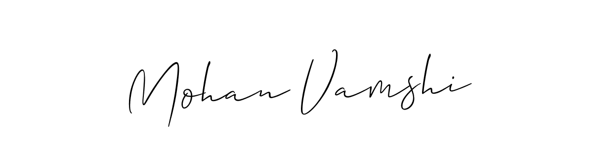 Make a beautiful signature design for name Mohan Vamshi. With this signature (Allison_Script) style, you can create a handwritten signature for free. Mohan Vamshi signature style 2 images and pictures png