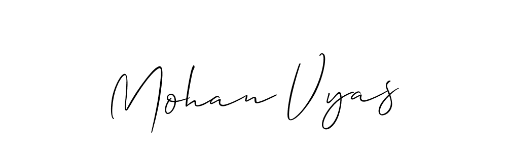 The best way (Allison_Script) to make a short signature is to pick only two or three words in your name. The name Mohan Vyas include a total of six letters. For converting this name. Mohan Vyas signature style 2 images and pictures png
