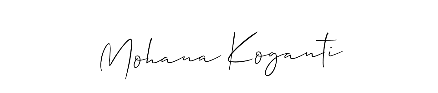 Mohana Koganti stylish signature style. Best Handwritten Sign (Allison_Script) for my name. Handwritten Signature Collection Ideas for my name Mohana Koganti. Mohana Koganti signature style 2 images and pictures png
