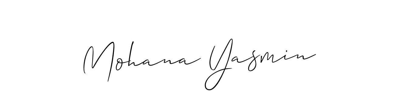How to Draw Mohana Yasmin signature style? Allison_Script is a latest design signature styles for name Mohana Yasmin. Mohana Yasmin signature style 2 images and pictures png