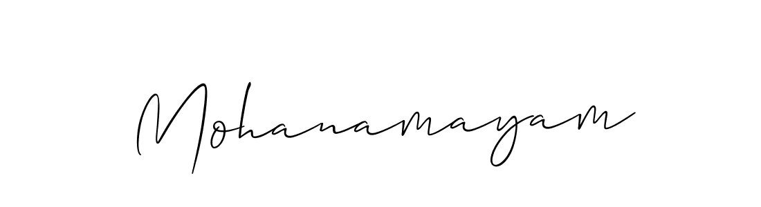 Make a beautiful signature design for name Mohanamayam. With this signature (Allison_Script) style, you can create a handwritten signature for free. Mohanamayam signature style 2 images and pictures png
