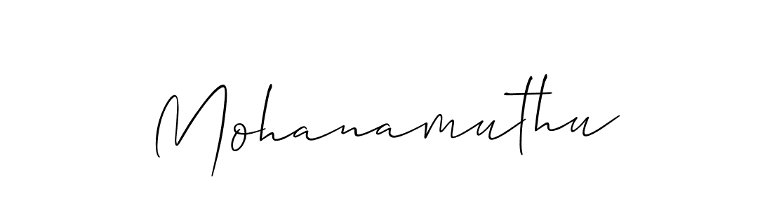 You should practise on your own different ways (Allison_Script) to write your name (Mohanamuthu) in signature. don't let someone else do it for you. Mohanamuthu signature style 2 images and pictures png