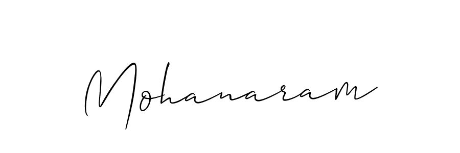 Make a beautiful signature design for name Mohanaram. With this signature (Allison_Script) style, you can create a handwritten signature for free. Mohanaram signature style 2 images and pictures png