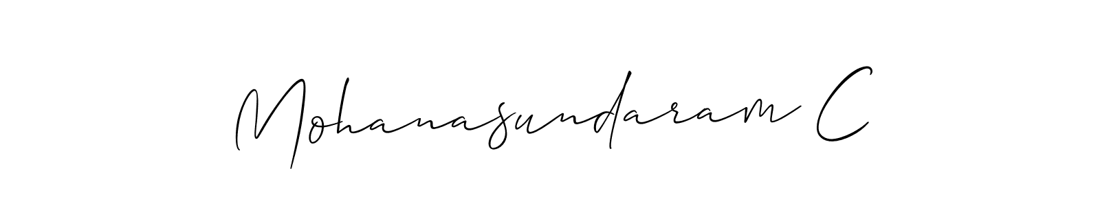 How to make Mohanasundaram C signature? Allison_Script is a professional autograph style. Create handwritten signature for Mohanasundaram C name. Mohanasundaram C signature style 2 images and pictures png