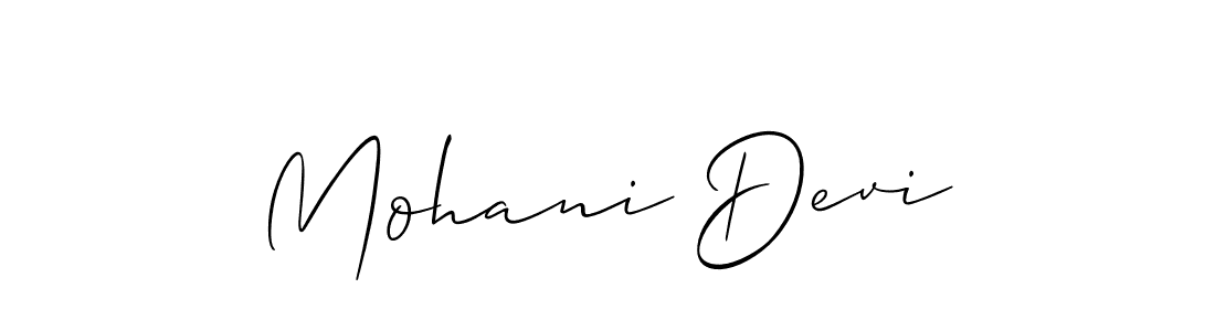 Similarly Allison_Script is the best handwritten signature design. Signature creator online .You can use it as an online autograph creator for name Mohani Devi. Mohani Devi signature style 2 images and pictures png