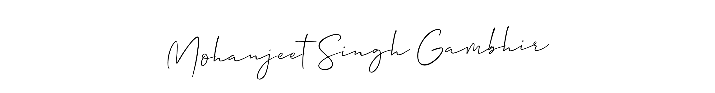 Mohanjeet Singh Gambhir stylish signature style. Best Handwritten Sign (Allison_Script) for my name. Handwritten Signature Collection Ideas for my name Mohanjeet Singh Gambhir. Mohanjeet Singh Gambhir signature style 2 images and pictures png