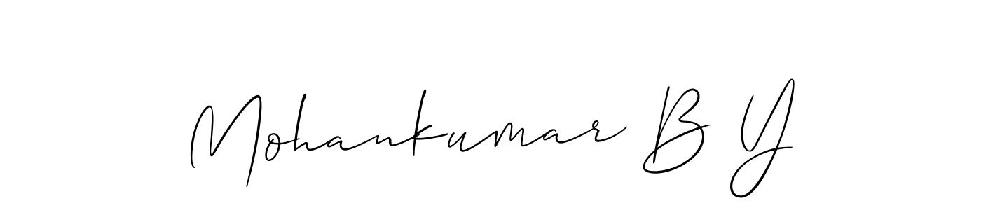 It looks lik you need a new signature style for name Mohankumar B Y. Design unique handwritten (Allison_Script) signature with our free signature maker in just a few clicks. Mohankumar B Y signature style 2 images and pictures png