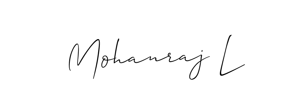 Create a beautiful signature design for name Mohanraj L. With this signature (Allison_Script) fonts, you can make a handwritten signature for free. Mohanraj L signature style 2 images and pictures png