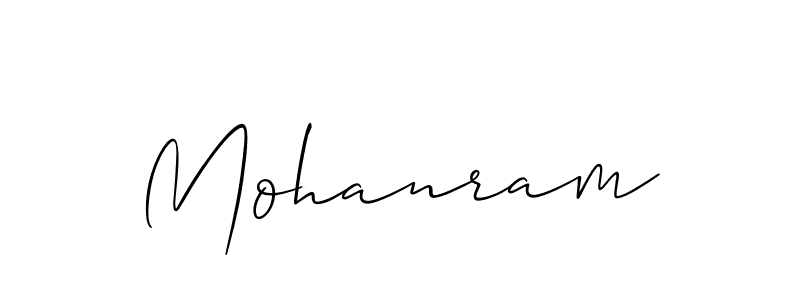 Use a signature maker to create a handwritten signature online. With this signature software, you can design (Allison_Script) your own signature for name Mohanram. Mohanram signature style 2 images and pictures png