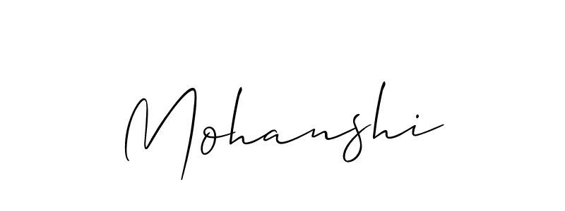 Design your own signature with our free online signature maker. With this signature software, you can create a handwritten (Allison_Script) signature for name Mohanshi. Mohanshi signature style 2 images and pictures png