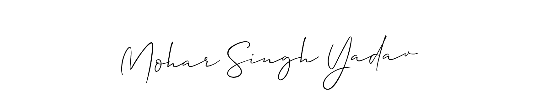 Also You can easily find your signature by using the search form. We will create Mohar Singh Yadav name handwritten signature images for you free of cost using Allison_Script sign style. Mohar Singh Yadav signature style 2 images and pictures png