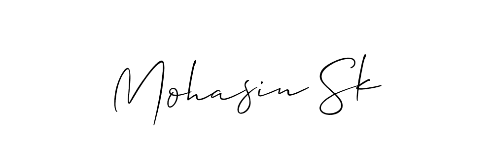 How to make Mohasin Sk name signature. Use Allison_Script style for creating short signs online. This is the latest handwritten sign. Mohasin Sk signature style 2 images and pictures png