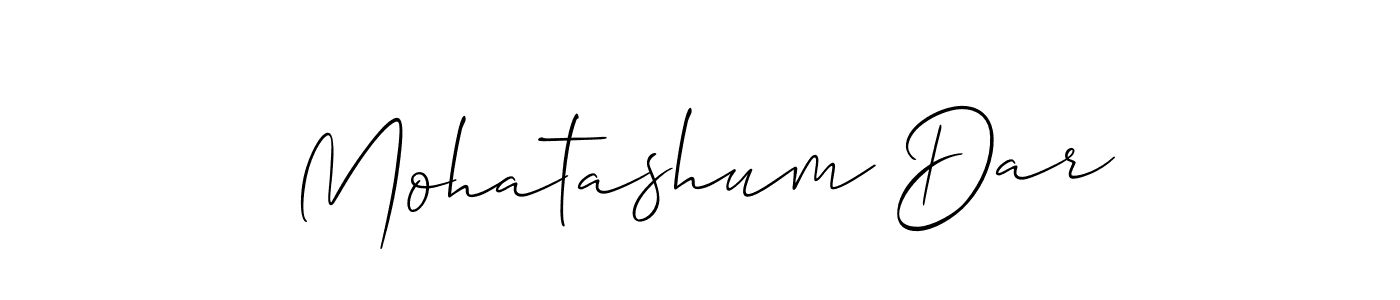 How to make Mohatashum Dar name signature. Use Allison_Script style for creating short signs online. This is the latest handwritten sign. Mohatashum Dar signature style 2 images and pictures png