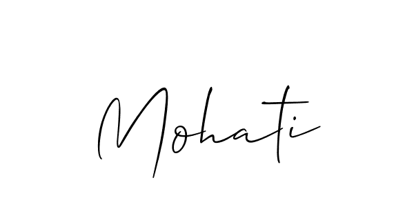 Use a signature maker to create a handwritten signature online. With this signature software, you can design (Allison_Script) your own signature for name Mohati. Mohati signature style 2 images and pictures png