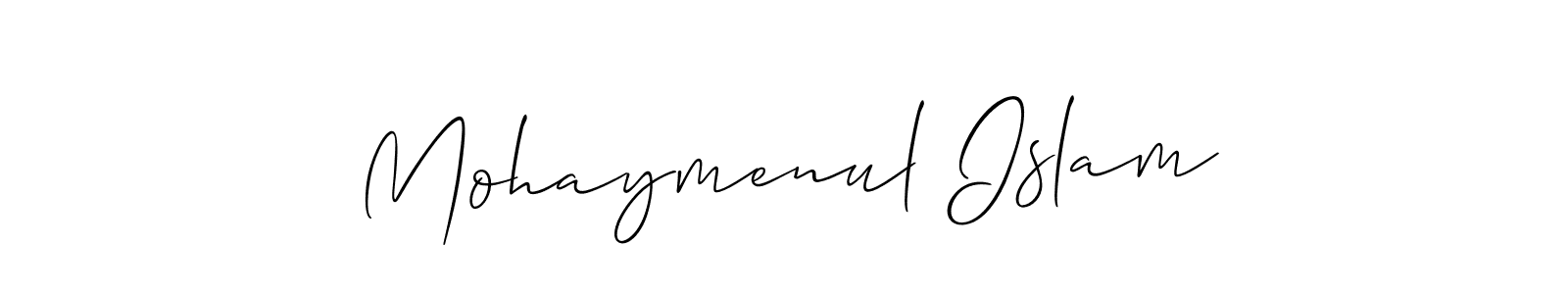 Design your own signature with our free online signature maker. With this signature software, you can create a handwritten (Allison_Script) signature for name Mohaymenul Islam. Mohaymenul Islam signature style 2 images and pictures png