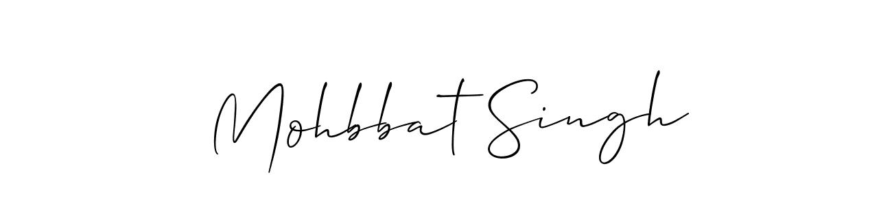 Design your own signature with our free online signature maker. With this signature software, you can create a handwritten (Allison_Script) signature for name Mohbbat Singh. Mohbbat Singh signature style 2 images and pictures png