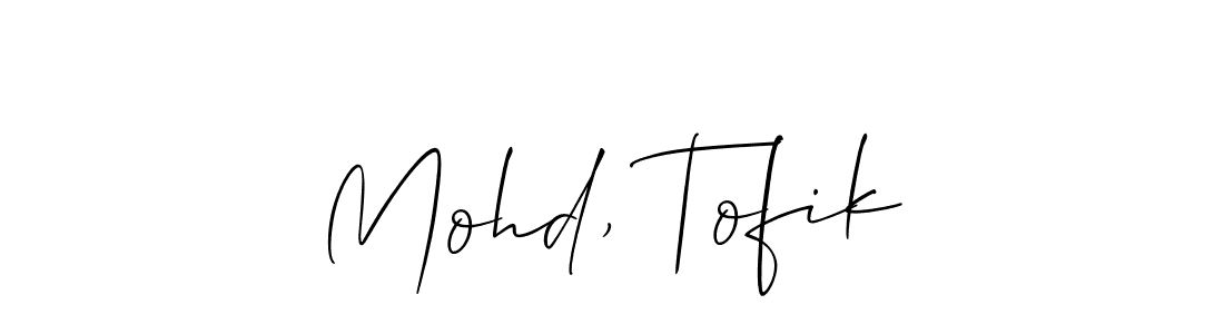 if you are searching for the best signature style for your name Mohd, Tofik. so please give up your signature search. here we have designed multiple signature styles  using Allison_Script. Mohd, Tofik signature style 2 images and pictures png