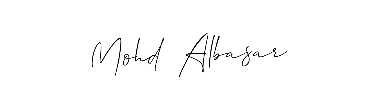 Use a signature maker to create a handwritten signature online. With this signature software, you can design (Allison_Script) your own signature for name Mohd  Albasar. Mohd  Albasar signature style 2 images and pictures png