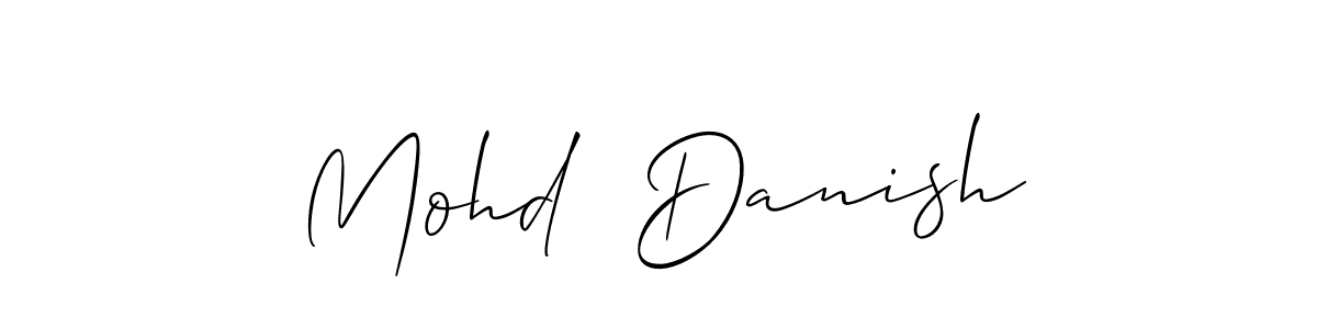 The best way (Allison_Script) to make a short signature is to pick only two or three words in your name. The name Mohd  Danish include a total of six letters. For converting this name. Mohd  Danish signature style 2 images and pictures png