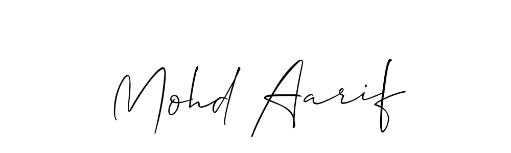 How to make Mohd Aarif name signature. Use Allison_Script style for creating short signs online. This is the latest handwritten sign. Mohd Aarif signature style 2 images and pictures png